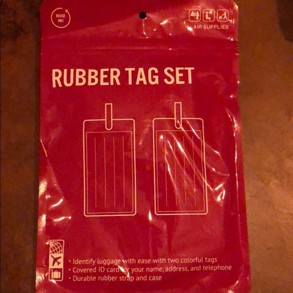 Brand new 2 pack geometric rubber luggage tags - Picture 2 of 2